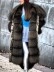 Women's autumn and winter camouflage fur collar patchwork coat
