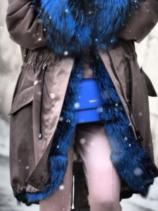 Women's autumn and winter contrast color coat