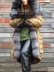 Women's autumn and winter fur collar patchwork coat