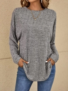 Women's basic round neck sweater