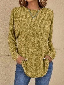 Women's basic round neck sweater