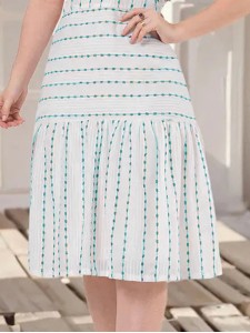 Women's bubble sleeved short sleeved elegant dress short skirt