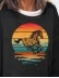 Women's casual horse print sweatshirt