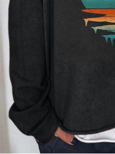 Women's casual horse print sweatshirt