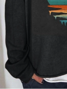 Women's casual horse print sweatshirt