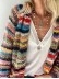 Women's casual long sleeved colorful striped sweater