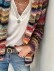 Women's casual long sleeved colorful striped sweater