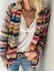 Women's casual long sleeved colorful striped sweater