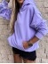 Women's casual solid color hooded sweater