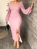 Women's Chiffon Sleeve Backless Zipper Sexy Hip Split Dresses