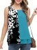 Women's color-matching chiffon print vest top