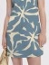 Women's crew neck sleeveless satin elegant printed dress mini skirt