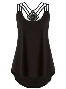 Women's cut-out cross-back knit vest