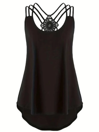 Women's cut-out cross-back knit vest