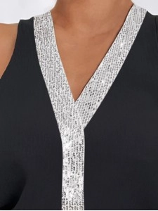 Women's Elegant Casual Sequins Tops Shirts