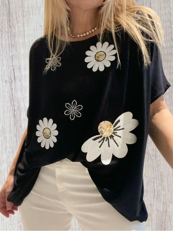 Women's Elegant Casual Tops Shirts Short Sleeves T Shirts