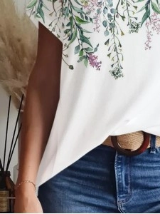 Women's Elegant Casual Tops Shirts Short Sleeves T Shirts