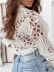 Women's elegant sexy lace cut-out shirt