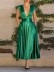 Women's Fashion Sexy V-Neck Wrap Sleeve Big Swing Dresses