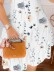 Women's Fresh Flower Print Lantern Short Sleeve Square Neck Dress