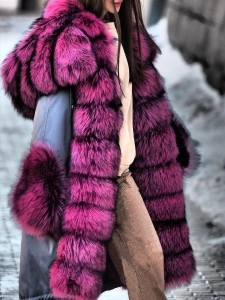 Women's fur collar autumn and winter coat