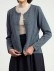 Women's gray woven wool sweater