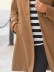Women's khaki lapel tweed coat