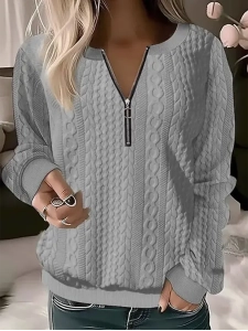 Women's Knit Textured Sweatshirt