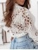 Women's lace cut out shirt top