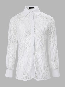 Women's lace cut out shirt top