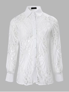 Women's lace cut out shirt top