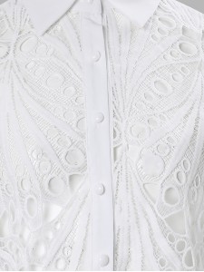 Women's lace cut out shirt top