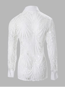 Women's lace cut out shirt top