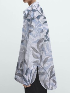 Women's lapel loose printed shirt