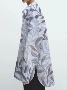Women's lapel loose printed shirt