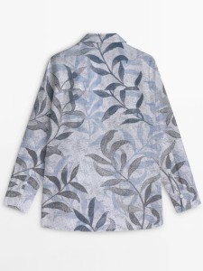 Women's lapel loose printed shirt