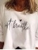 Women's letter printed round neck long sleeved T-shirt