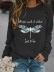 Women's letter printed round neck sweater