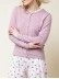 Women's light pink woven wool sweater