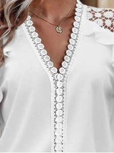 Women's Long Sleeve Lace Shirt Tops