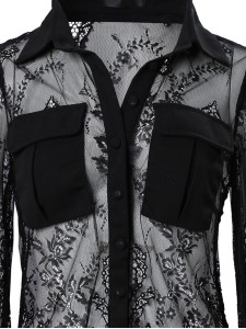 Women's long sleeved lace top