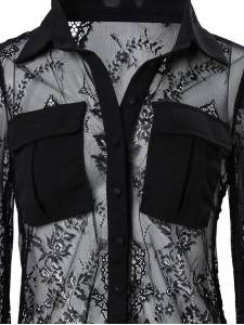 Women's long sleeved lace top
