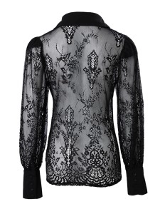 Women's long sleeved lace top