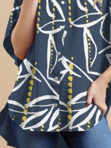 Women's loose elegant simple lapel shirt