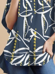 Women's loose elegant simple lapel shirt