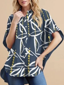 Women's loose elegant simple lapel shirt