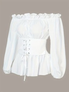 Women's one-shoulder sexy peplum waisted blouse