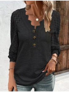 Women's patchwork lace T-shirt