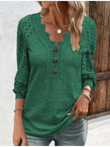 Women's patchwork lace T-shirt