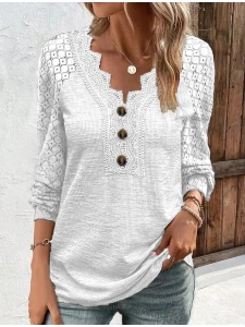 Women's patchwork lace T-shirt